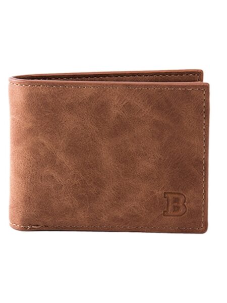 Mens Short Wallet Fashion Light Face Soft Leather Mens Horizontal Multifunctional Wallet