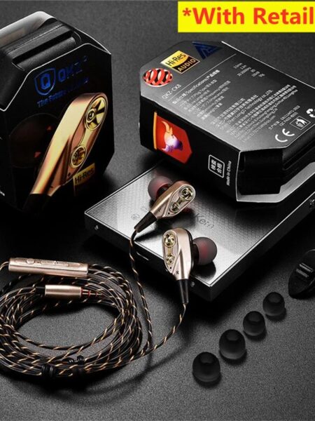 Original QKZ CK8 4D Copper Driver HiFi Wired Earphone Sport Headphone Bass Stereo Headset Music Earbuds 3.5MM In Ear With Mic