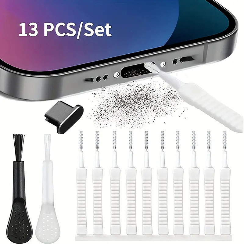 13PCS Mobile Phone Speaker Dust Removal Cleaner Tool Kit For Phone Earphones Computer Charge Port Dustproof Cleaning Brush Tetuo