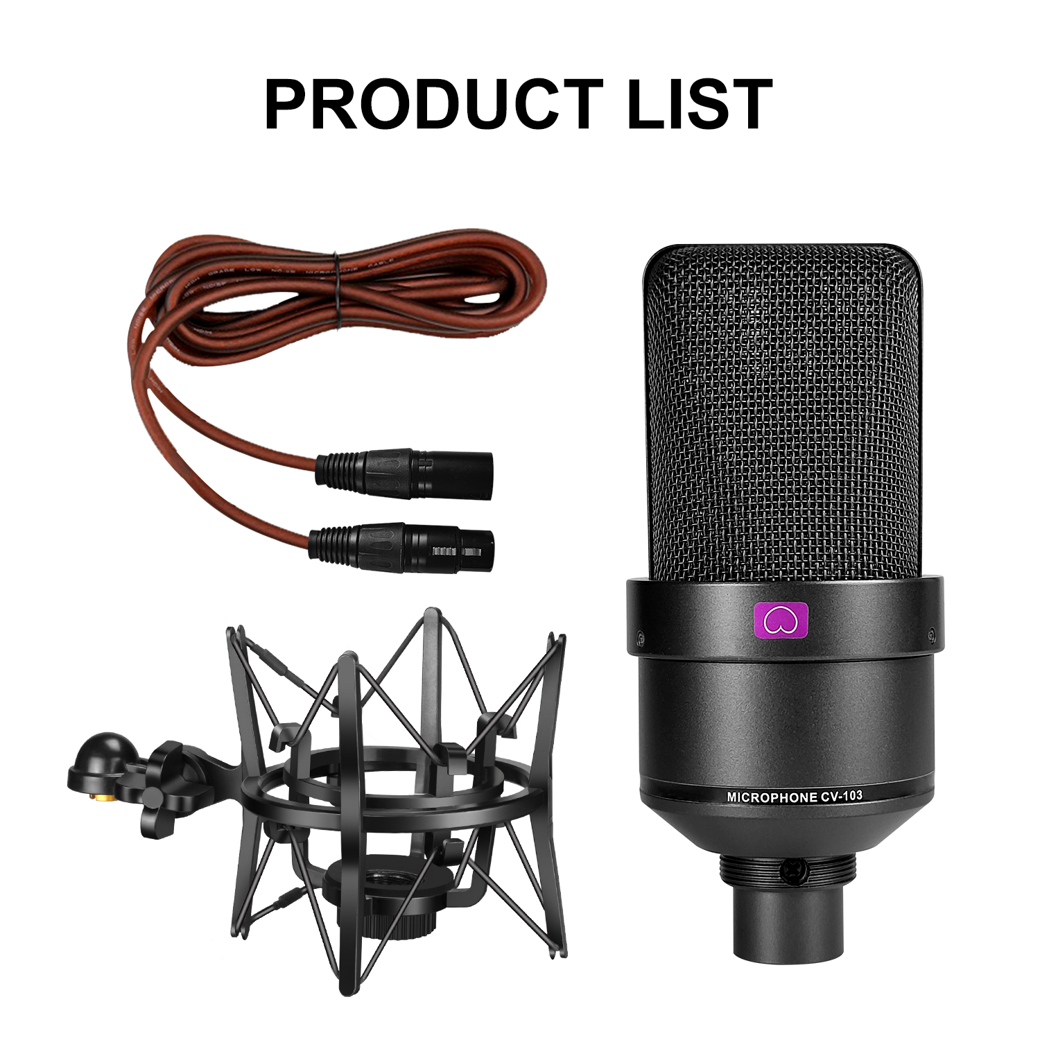 TLM-103 XLR Condenser Microphone, Professional Cardioid Studio Mic for Recording, Podcasting, Voice Over, Streaming, Home Studio