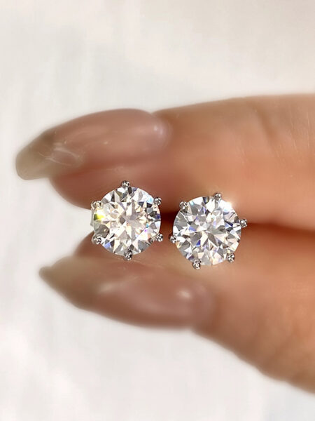 DW 0.5ct-2ct D Color Certified Moissanite Stud Earrings Lab Created Diamond 925 Sterling Silver Gold Plated Wedding Jewelry