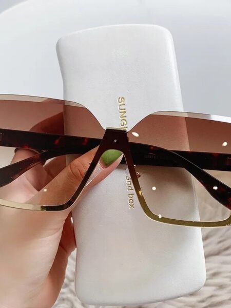 New European And American Style Half-frame Metal Sunglasses Fashion Slim Women's Sunglasses Anti-uv Glasses