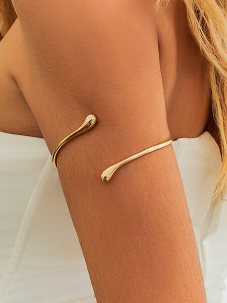 Ingemark Simple Vintage Water Drop Open Cuff Bangles for Women 2024 Trend Goth Geometric Arm Bracelet Aesthetic Jewelry Gift New