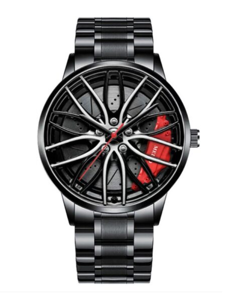 Car Watches For Men,Waterproof Stainless Steel Quartz Wrist Watch Sports Men?ÇÖs Watches With Car Wheel Rim Hub Design ?ç???ü?ï ???â???ü????