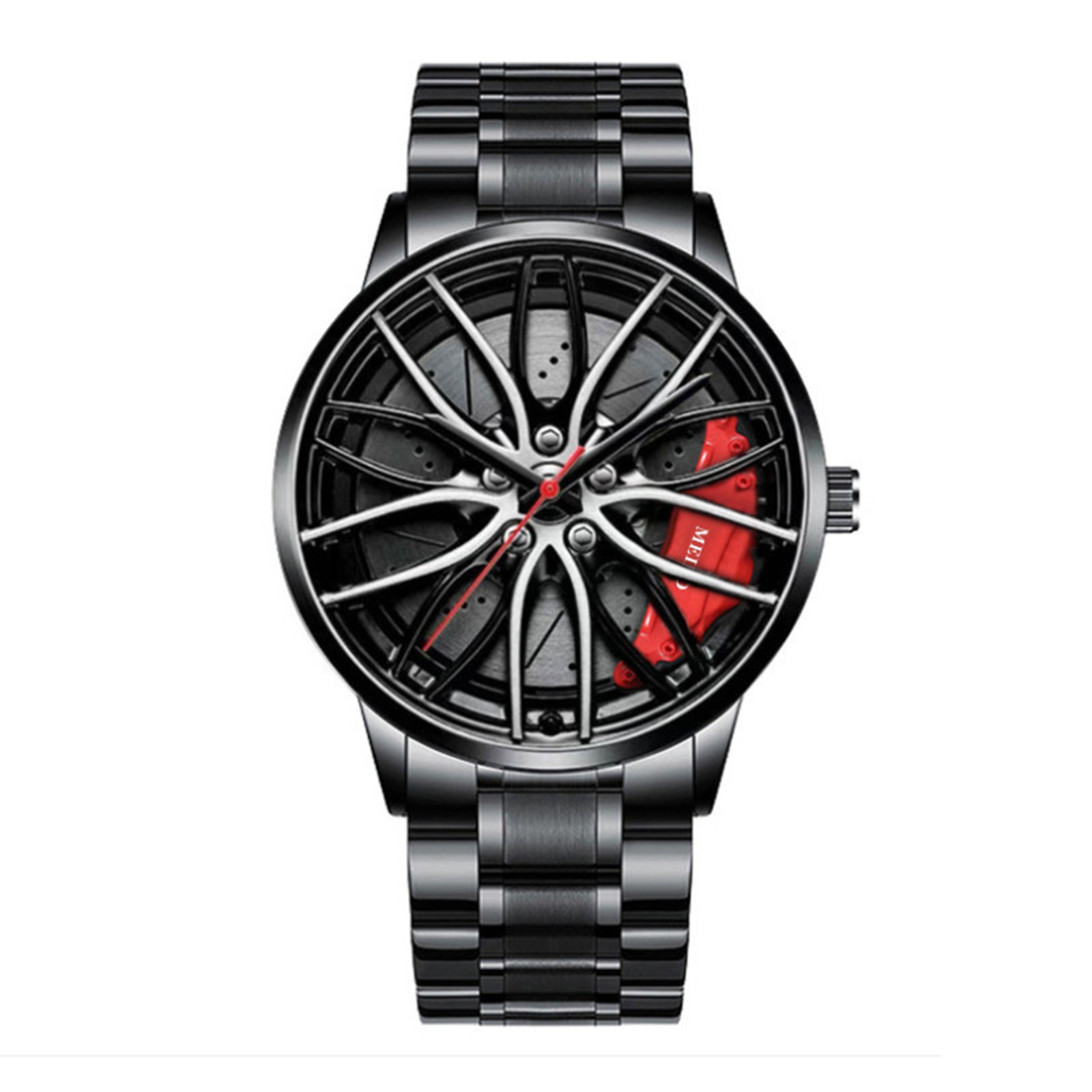 Car Watches For Men,Waterproof Stainless Steel Quartz Wrist Watch Sports Men?ÇÖs Watches With Car Wheel Rim Hub Design ?ç???ü?ï ???â???ü????