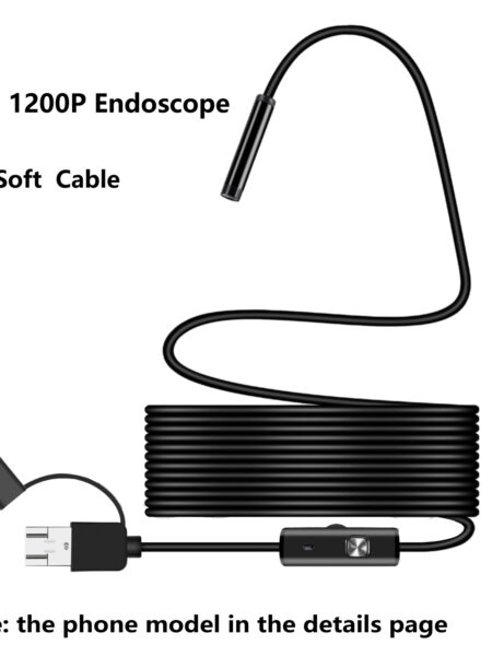1200P Mini Camera 1m/2m/5m/10M Hard Flexible Tube MircoUSB TYPE-C Borescope Video Inspection For PC/Android Car Endoscope