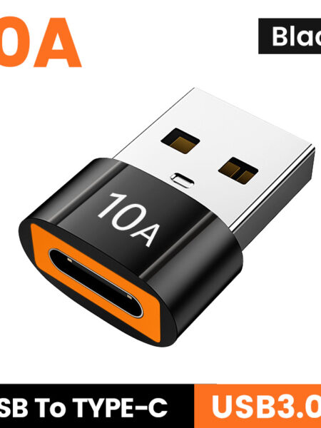 10A USB3.0 to Type C Adapter Fast Charging Connector Type C Male to USB Female Converter OTG for Laptop Xiaomi Samsung USB-C otg
