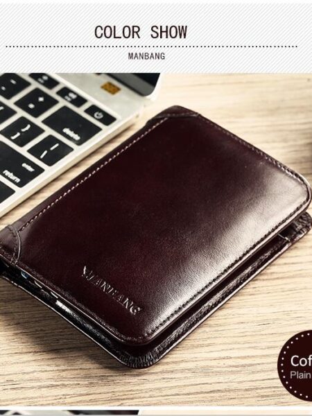 ManBang Classic Style Wallet Genuine Leather Men Wallets Short Male Purse Card Holder Wallet Men Fashion High Quality