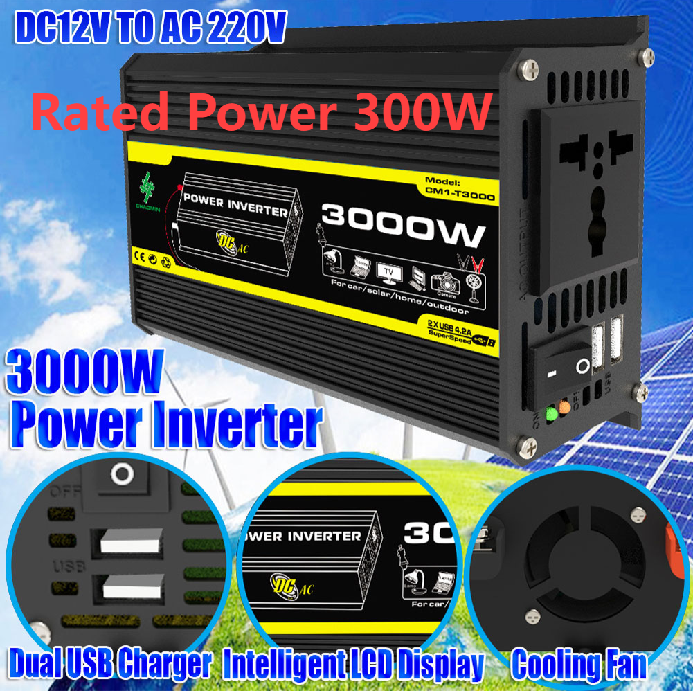 10000W/12000W Pure Sine Wave Inverter LED Display Car Inverter Converter Voltage Transformer DC 12 TO AC 220V 110V