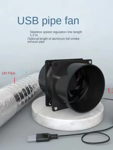 Simple Small USB Extractor Hood Installation-free Kitchen Ventilation Exhaust Fan Household Adjustable Speed Ducts Exhaust Fans
