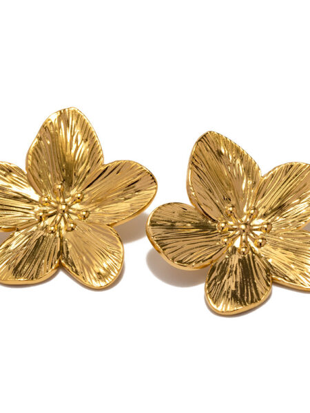 Women's Fashion Earrings Flower Shape 18K Gold Plated Vintage Style Party Accessories for Women Gifts