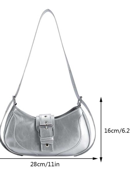 PU Leather Shoulder Bags Women Chic Underarm Bag Spicy Girls Y2k Handbag Punk Style Simple Female Commuter Crossbody Bag Handbag