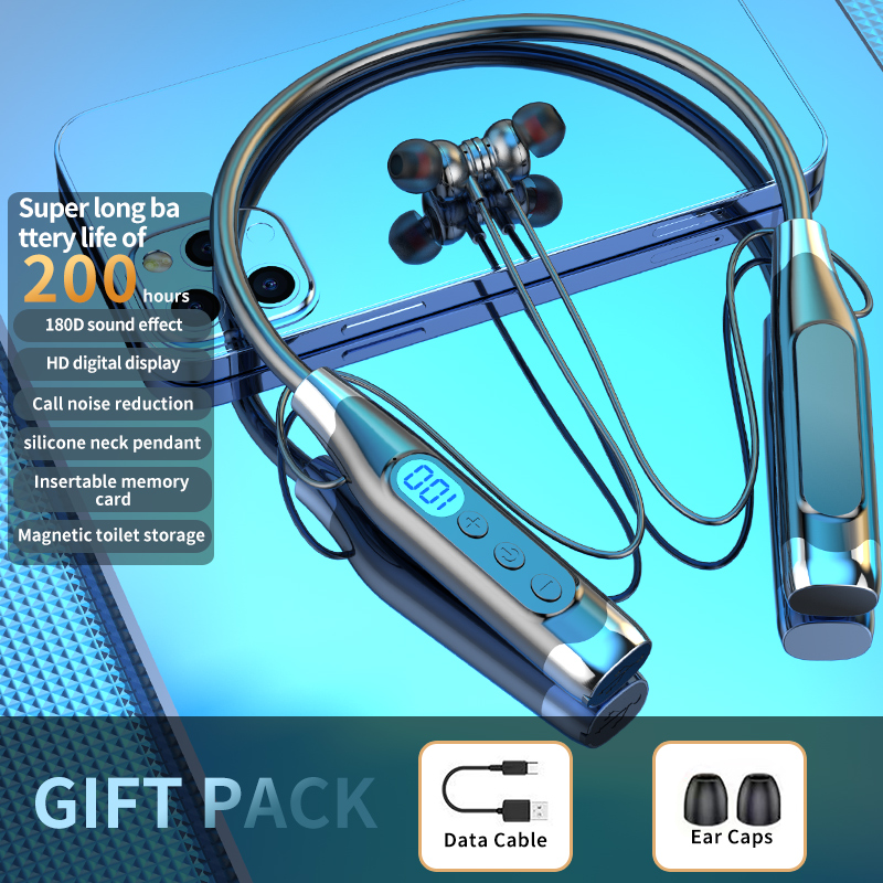 Bluetooth Earphones Wireless Headphones Magnetic Sport Neckband Neck-hanging TWS Earbuds Wireless Blutooth Headset with Mic