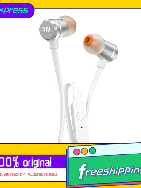 JBL T290 3.5mm Wired Earphones TUNE 290 Earbuds Stereo Music Sports Pure Bass Headset 1-Button Remote Hands-free Call with Mic