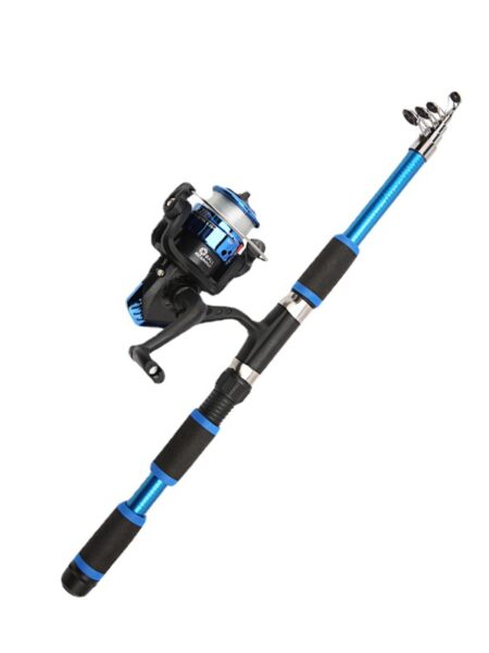 Fishing Pole Set Full Kits With Telescopic Fishing Rod And Spinning Reel Baits Hooks Travel Pole Set
