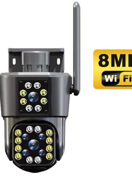 6K 12MP WiFi IP Camera Outdoor 360?? Video Surveillance Security-Protection Three Screen Ai Tracking CCTV Waterproof Street Cam