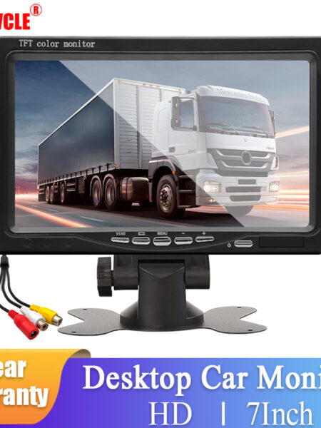 SINOVCLE 7 Inch Car Monitor Screen Rear View Camera HD Digital 2 Way Video Input Rearview Image 9V-36V TFT LCD Parking System