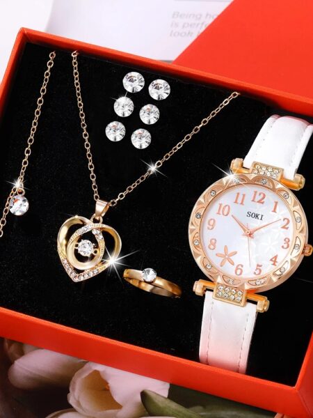 New 10pcs Set Watches Women Leather Band Ladies Watch Simple Casual Womens Analog WristWatch Gift Montre Femme