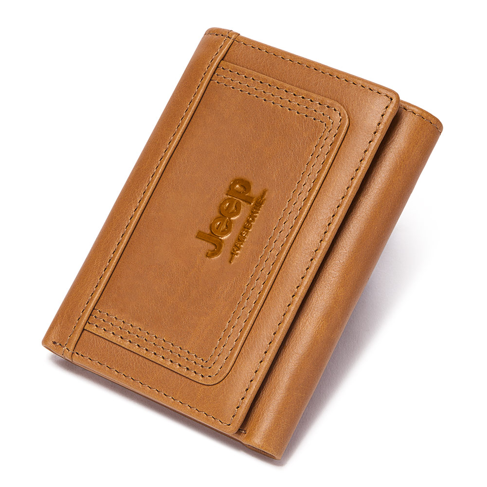 Genuine Leather Trifold Wallets for Men RFID Slim Card Holder with ID Window High Quality Male Zipper Coin Pocket Small Clutch