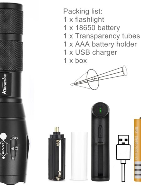 10W Zoom LED Flashlight High Power Camping Hunting Fishing Work Home Outdoor Hiking Climbing Adventure Night Lighting Lamp Torch