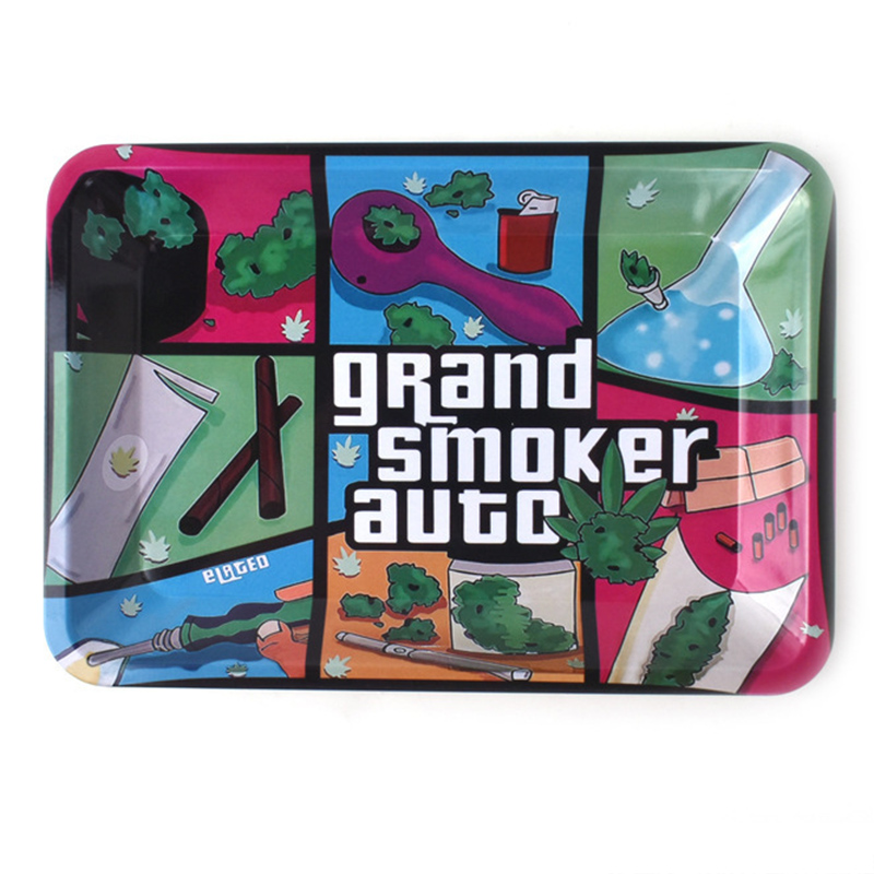 Colorful Metal Rolling Tray 180*125MM Cigarette Herb Smoke Accessories Storage Tobacco Cigar Tinplate Plate Tool Roller Machine
