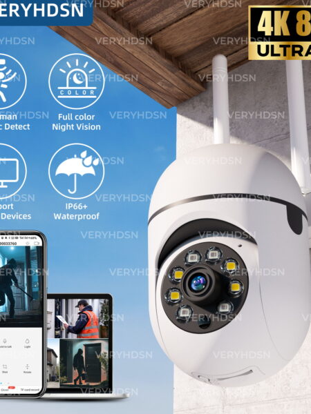 8MP Wireless Security Surveillance PTZ Camera Wifi IP Outdoor 4X Zoom Cameras AI Human Tracking Two-way Audio HD Night Color Cam
