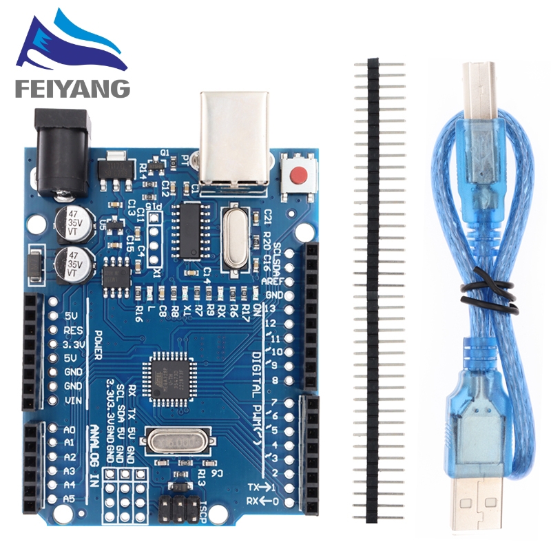 UNO R3 Development Board ATmega328P CH340 CH340G For Arduino UNO R3 With Straight Pin Header with Cable