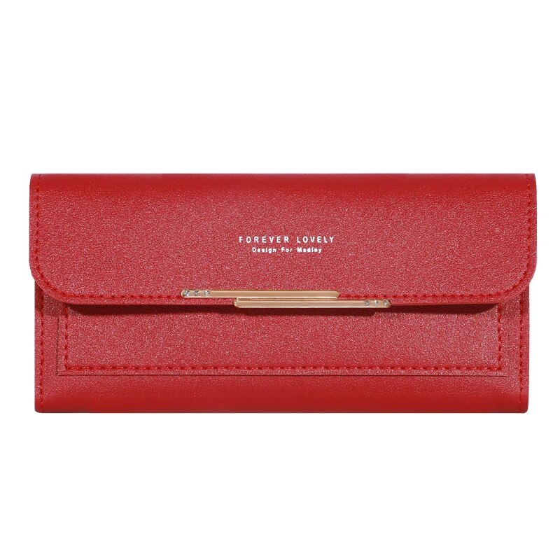 2024 New Women's Wallet Metal Long Folding Personalized Student Cute Mini Fashion Wallet Handheld Zero Wallet