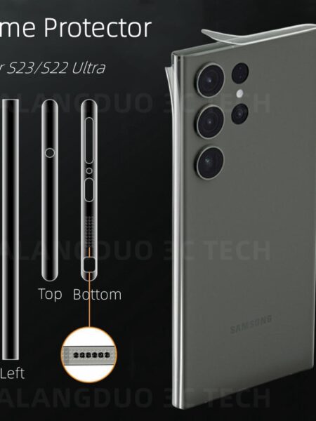 Frame Hydrogel Film Side Protector Dust Net Skin Clear Border Sticker Clear Film For Samsung Galaxy S24 S23 S22 Ultra Plus S23+