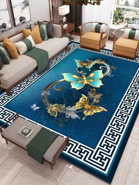 VIKAMA 40X60CM Crystal Pile Carpet Modern New Chinese Living Room Bedroom Coffee Table Sofa Mat Stain-resistant Washable Rugs
