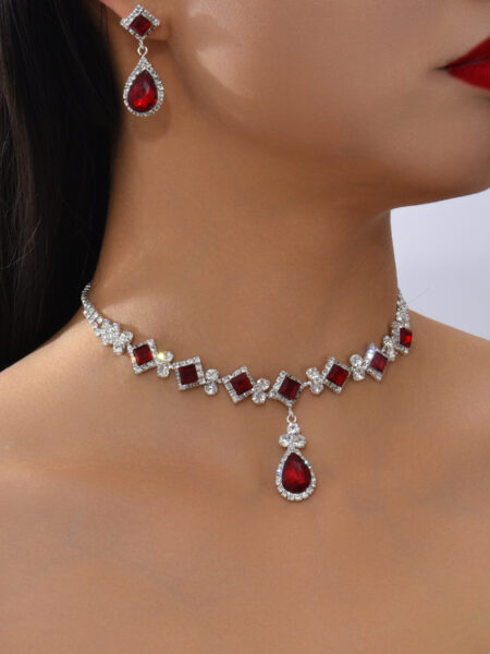 3-piece Women's Claw Chain Series Geometric Droplet Earrings Necklace Set Wedding Banquet Party Holiday Gift 8056