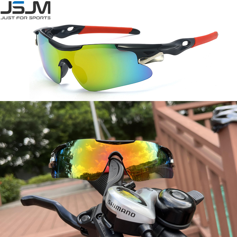 JSJM Outdoor Men Cycling Sunglasses Road Bicycle Mountain Riding Protection Sports Glasses Goggles Eyewear MTB Bike Sun Glasses