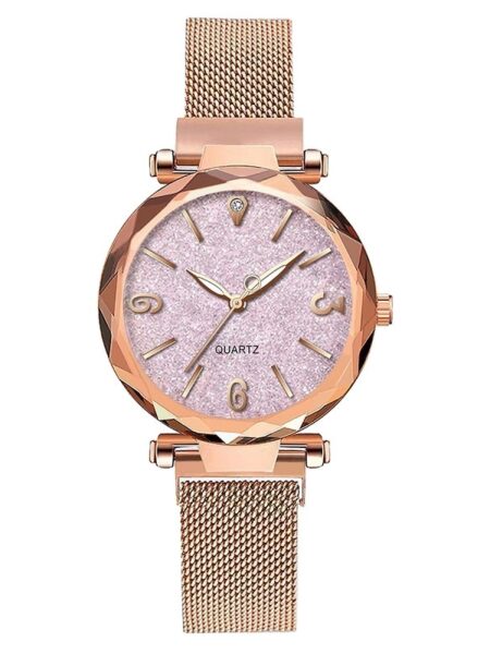 Fashion Women Watches Simple Rose Gold Mesh Belt Magnetic Quartz Wrist Watch Luxury Ladies Business Casual Watch Reloj Mujer