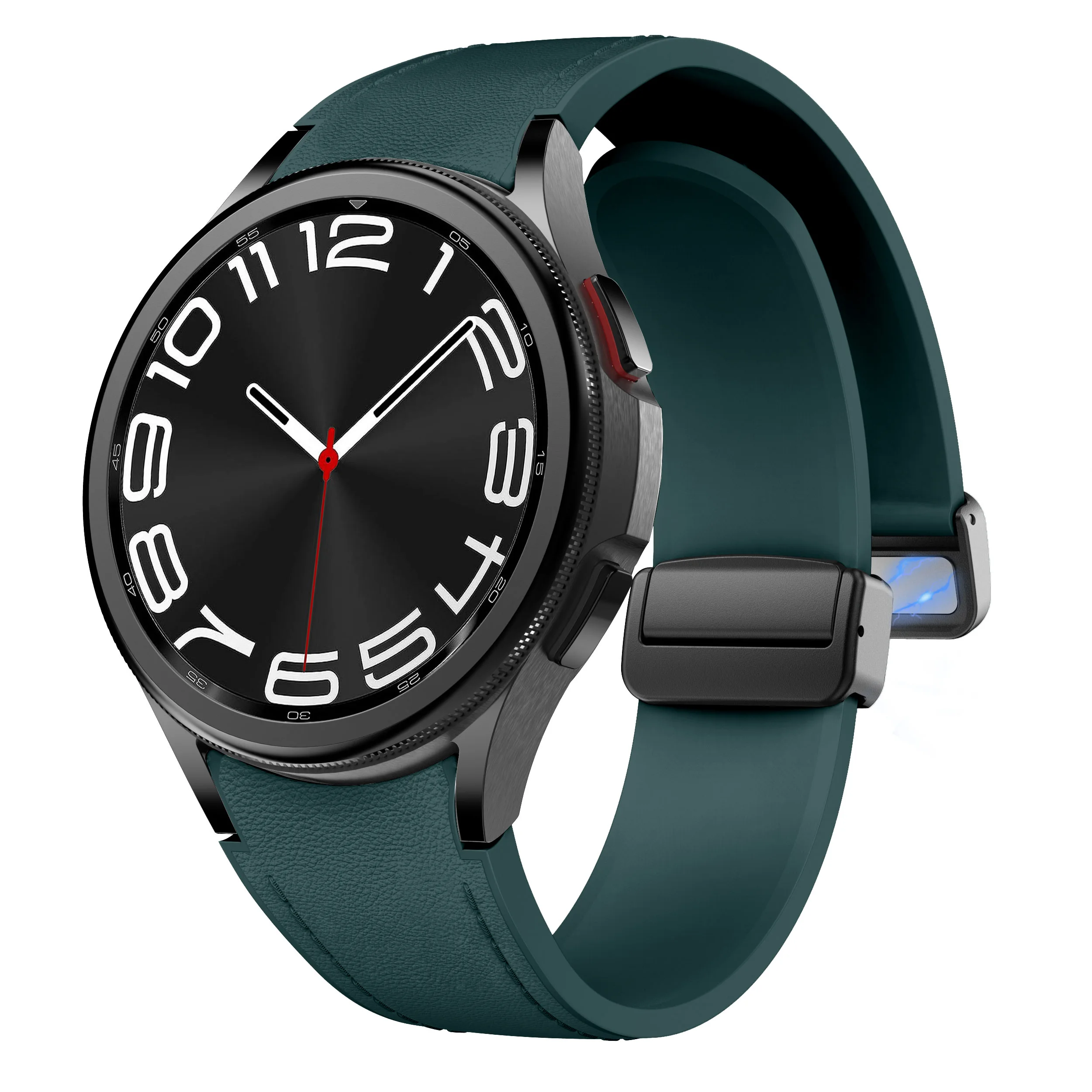 Genuine Leather+silicone Strap for Samsung Galaxy Watch 6 5 4 44mm 40 20 Bracelet for Galaxy Watch 6 4 Classic 47mm 46 43mm 42mm