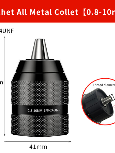 Keyless Drill Chuck Quick Change Conversion Adapter 1/2 3/8 Unf Mount 2~13mm 0.8~10mm Self-Tighten Screwdriver Drill Bits Chucks