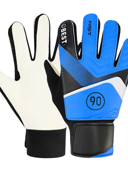 1Pair Children Soccer Goal Keeper Gloves Anti-slip Breathable PU Football Gloves Hand Protection Goal Sport Accessories for Kids