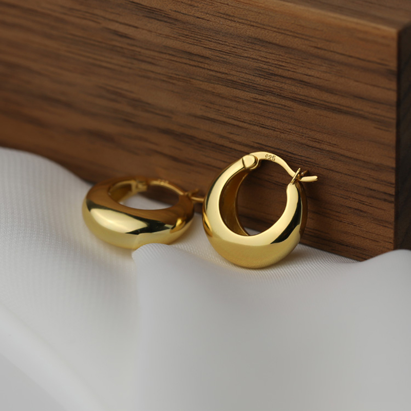 ANENJERY Geometric Chunky Hoop Earrings for Women Punk Ear Jewelry Wholesale