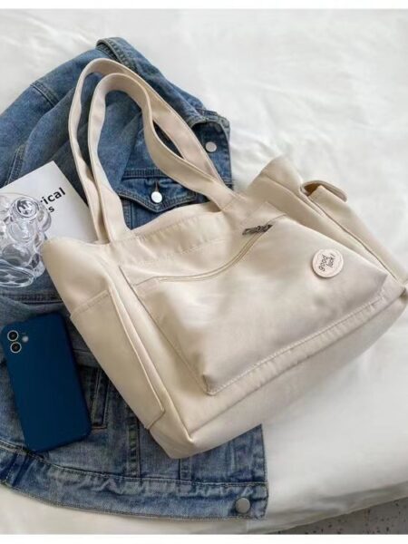 Fashion Shoulder Bag for Women's Class Large Capacity Student Tote Bag 2023 New Canvas Commuter Handbag Women Bag