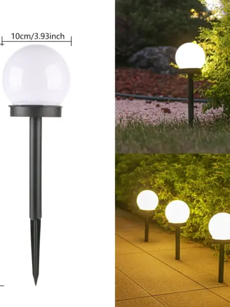 Solar Round Ball Light LED Solar Power Light Outdoor Waterproof Garden Decoration Yard Lawn Street Ball Ground Lamp