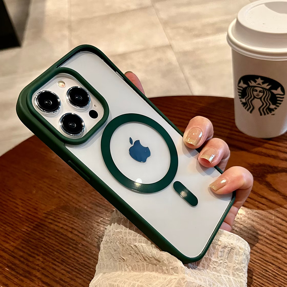 Luxury Magnetic Wireless Charge For Magsafe Case For iPhone 15 14 13 12 11 Pro XR XS Max Shockproof Soft Bumper Cover Clear Case