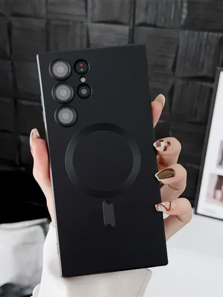 Luxury Matte Magnetic Case for Samsung S24 S23 S22 Ultra S21 S20 Plus Capa for Samsung Note 20 Ultra Magsafe Phone Cover