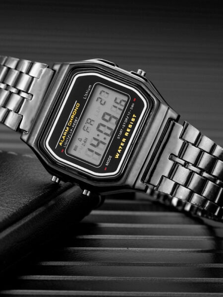 Fashion Digital Men's Watches Luxury Stainless Steel Link Bracelet Wrist Watch Band Business Electronic Male Clock Reloj Hombre