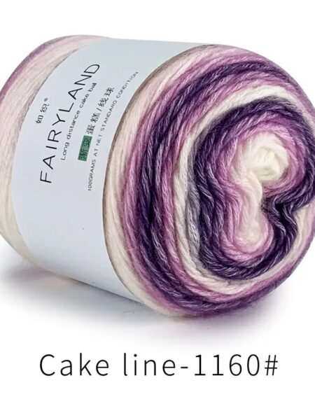1PC Gradient Cake Thread Medium Thick Section Dyed Pure Cotton Wool Thread Wholesale Crochet Hand Woven Scarf Thread