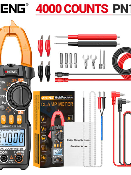 ANENG PN107 Digital Clamp Meter AC/DC Voltage Temperature Test Multitester True RMS 4000 Count Electrical Multimeter Tester Tool