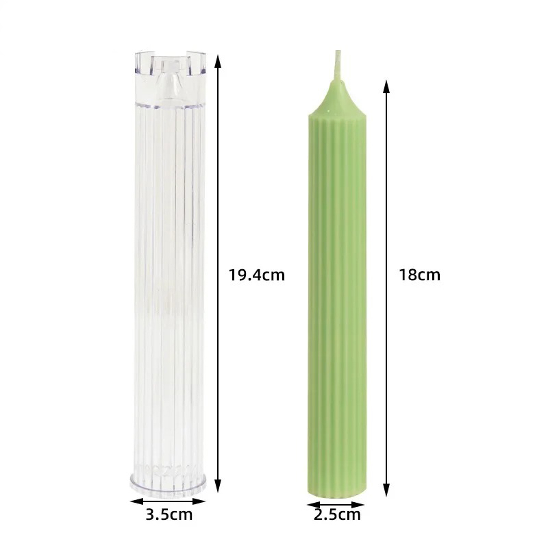 Gear Peaked Cylindrical Rod Candle Mold Diy Pinstripe Cylindrical Candle Making Supplies Acrylic Pc Plastic Mould Kit Home Decor
