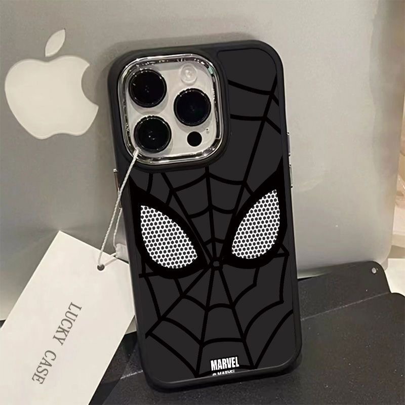 HOT Marvel Spider Man Black White Cool Phone Case For iPhone 15 14 13 12 11 Pro Max XR XS 7 8 Plus Y2K Pink Girl Cute Cover