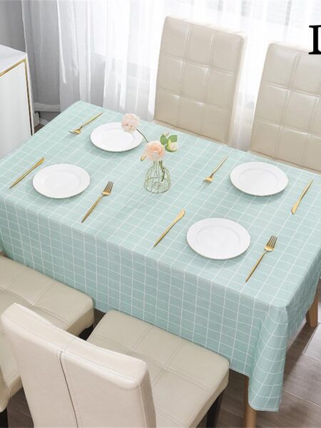 Nordic Style Grid Printed Household Waterproof Oil-proof Dining Table Cloth Table Cover Party Decoration Rectangle Table Cloth