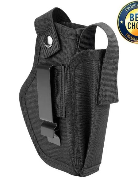 Molle Right Left Interchangeable Tactical Pistol Hand Gun Holster Hunting Black Magazine Slot Holder bag