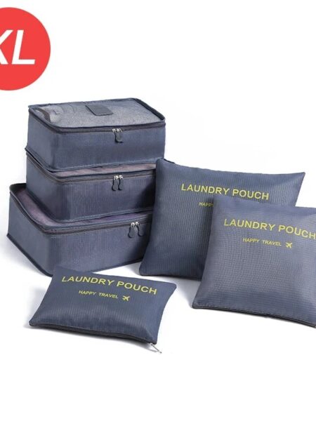 6-piece Large Size Travel Organizer Portable Suitcase Organizer Clothes Shoes Makeup Bag Luggage Organizer Travel Storage Bag