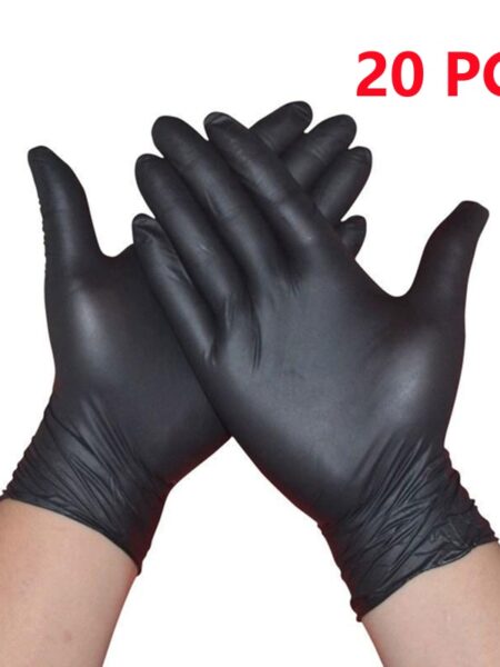 100/50/20PCS Black Nitrile Gloves Disposable Thick Powder Free Cleaning Gloves Textured Kitchen Household Mechanic Tattoo Gloves